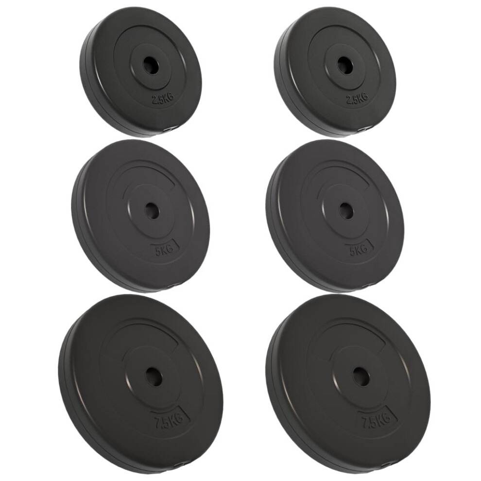 Vidaxl (6) Weight Plates Gym Fitness Training Dumbbell Barbell Disc Multi Models