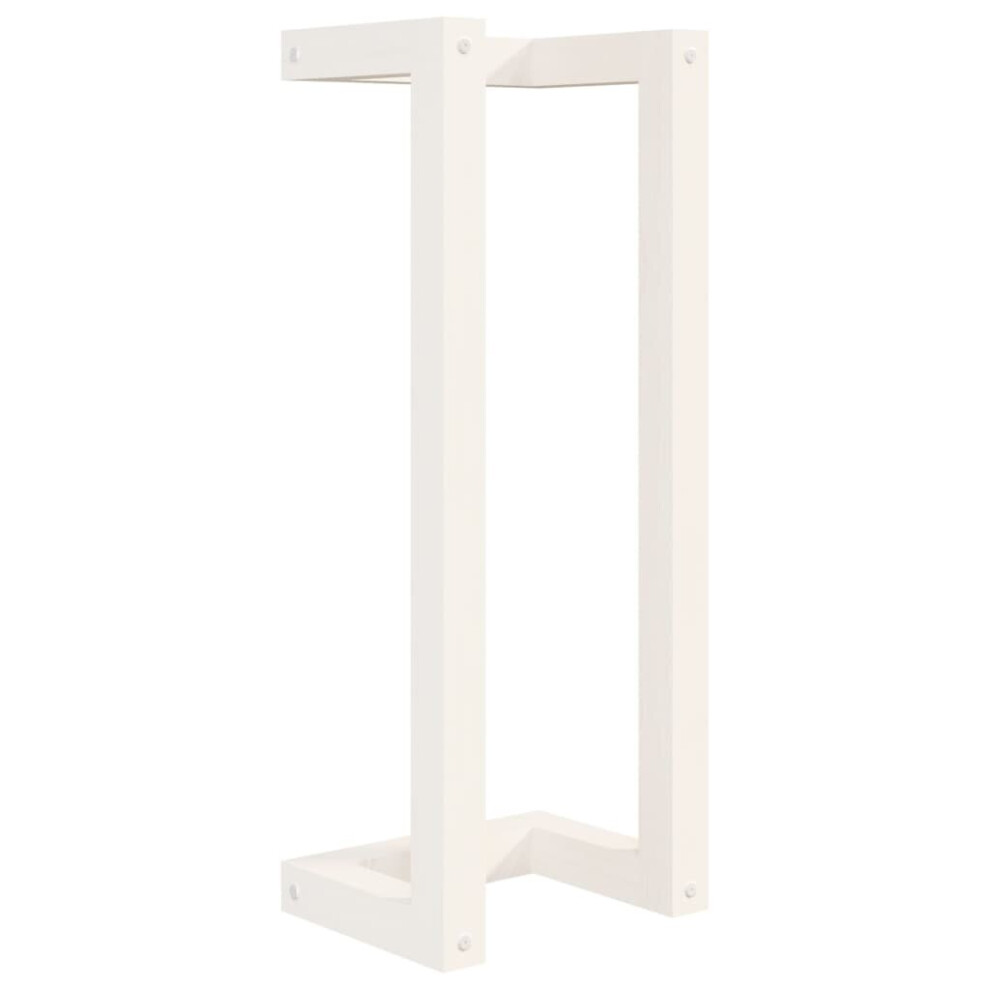 Vidaxl (, 23 X 18 X 60 Cm) Solid Wood Pine Towel Rack Wall-Mounted Towel Hanger Holder Rack Shelf White