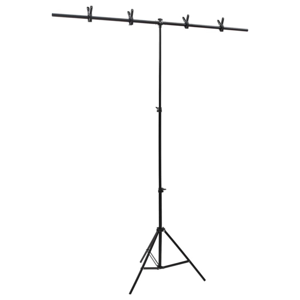 (151 x 60 x 200 cm) vidaXL T-Shape Background Stand Black Photo Backdrop Booth Stand Multi Sizes