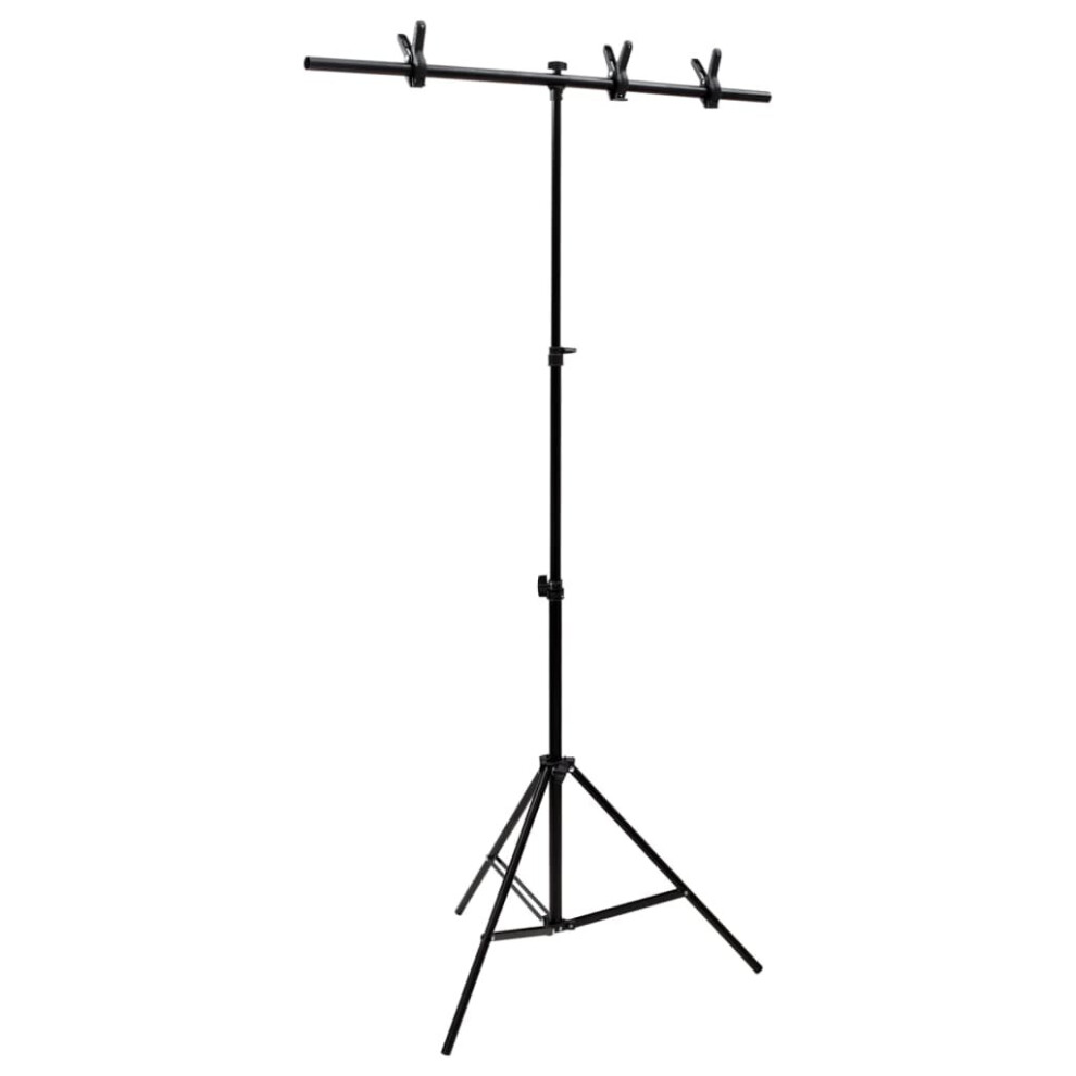 (91 x 60 x 200 cm) vidaXL T-Shape Background Stand Black Photo Backdrop Booth Stand Multi Sizes