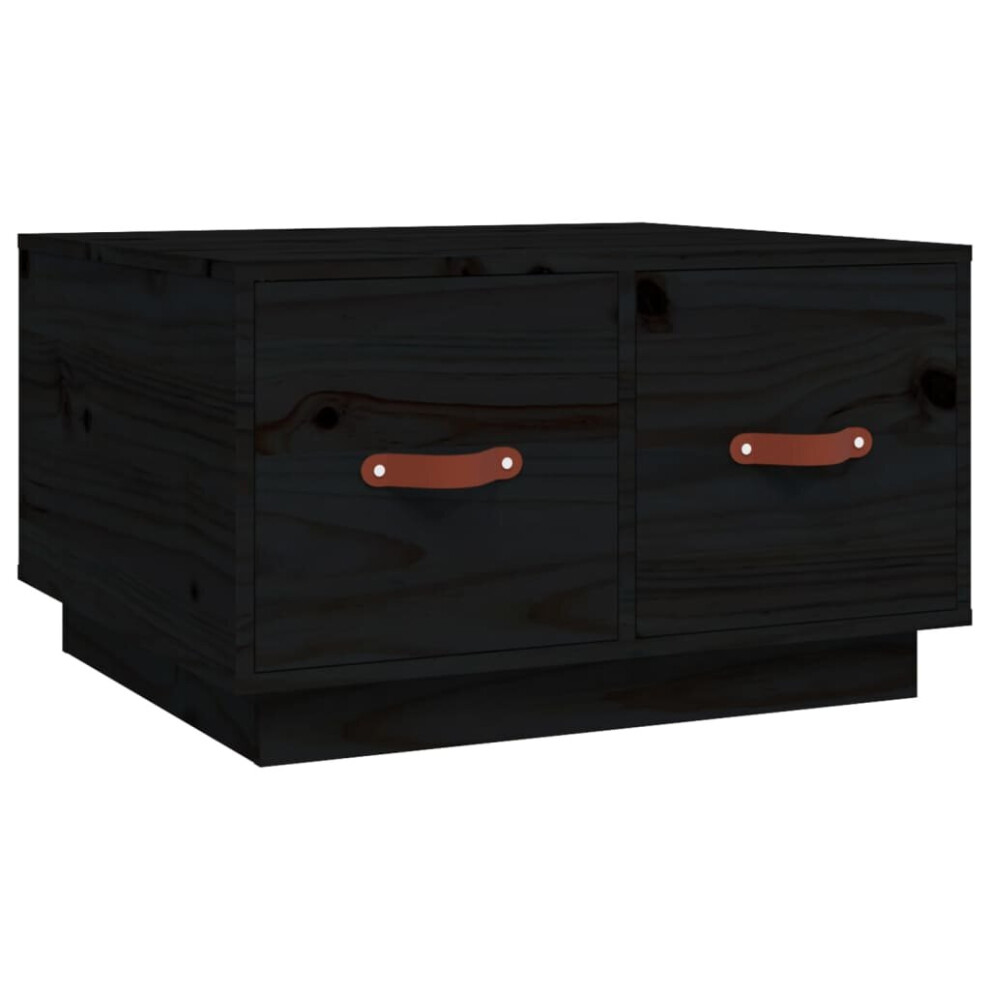 Vidaxl (Black) Solid Wood Pine Coffee Table Side Sofa Accent Couch Table Multi Colours