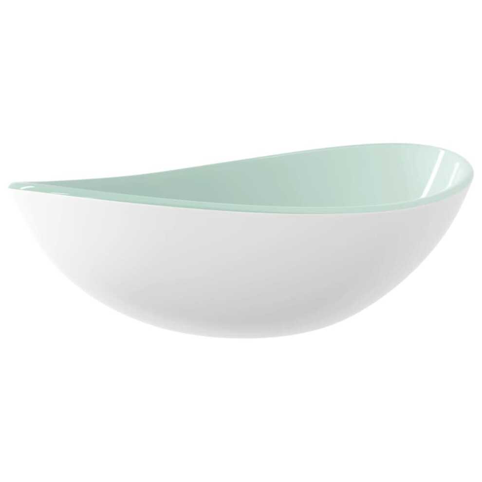 Vidaxl (White) Basin Tempered Glass Bathroom Sink Basin Plumbing Fixture Multi Colours White