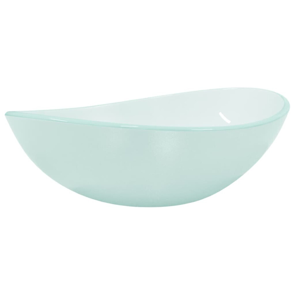 Vidaxl (Frosted) Basin Tempered Glass Bathroom Sink Basin Plumbing Fixture Multi Colours