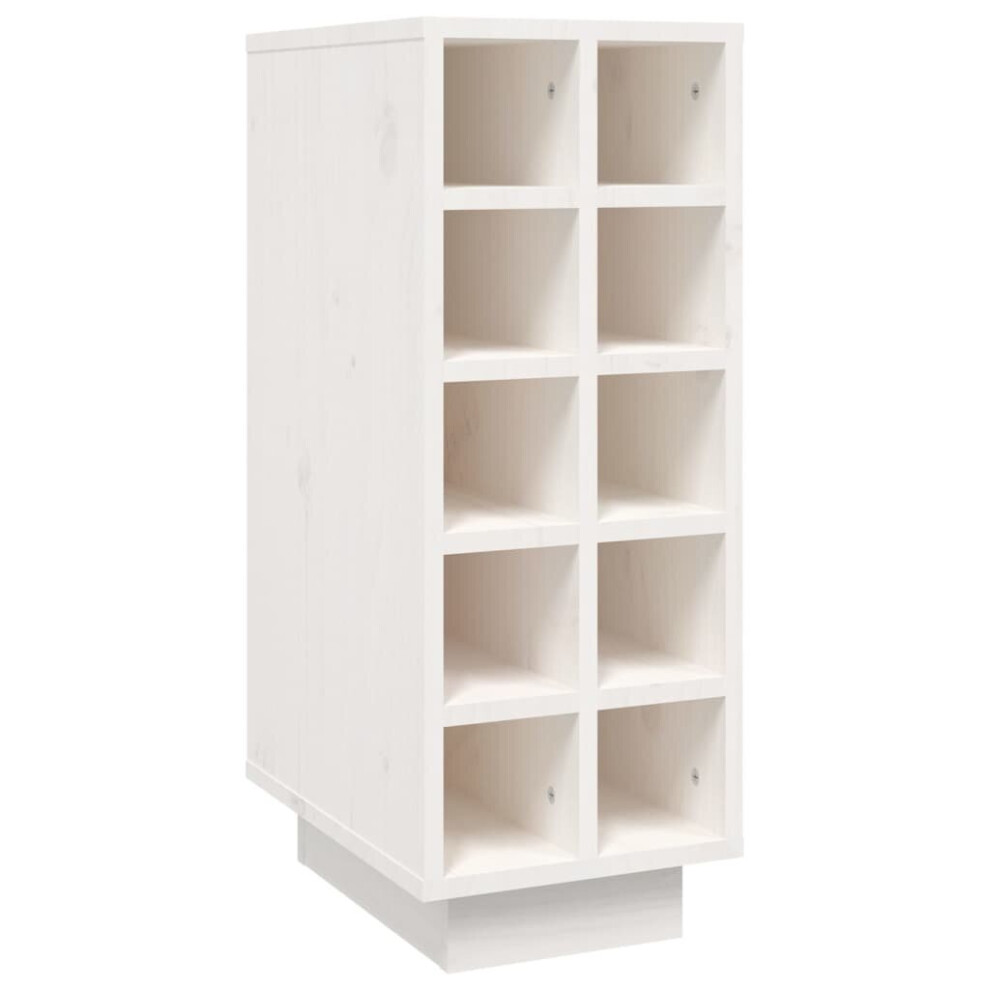 (White) vidaXL Wine Cabinet Wooden Wine Rack Drinks Whisky Cabinet Solid Wood Pine