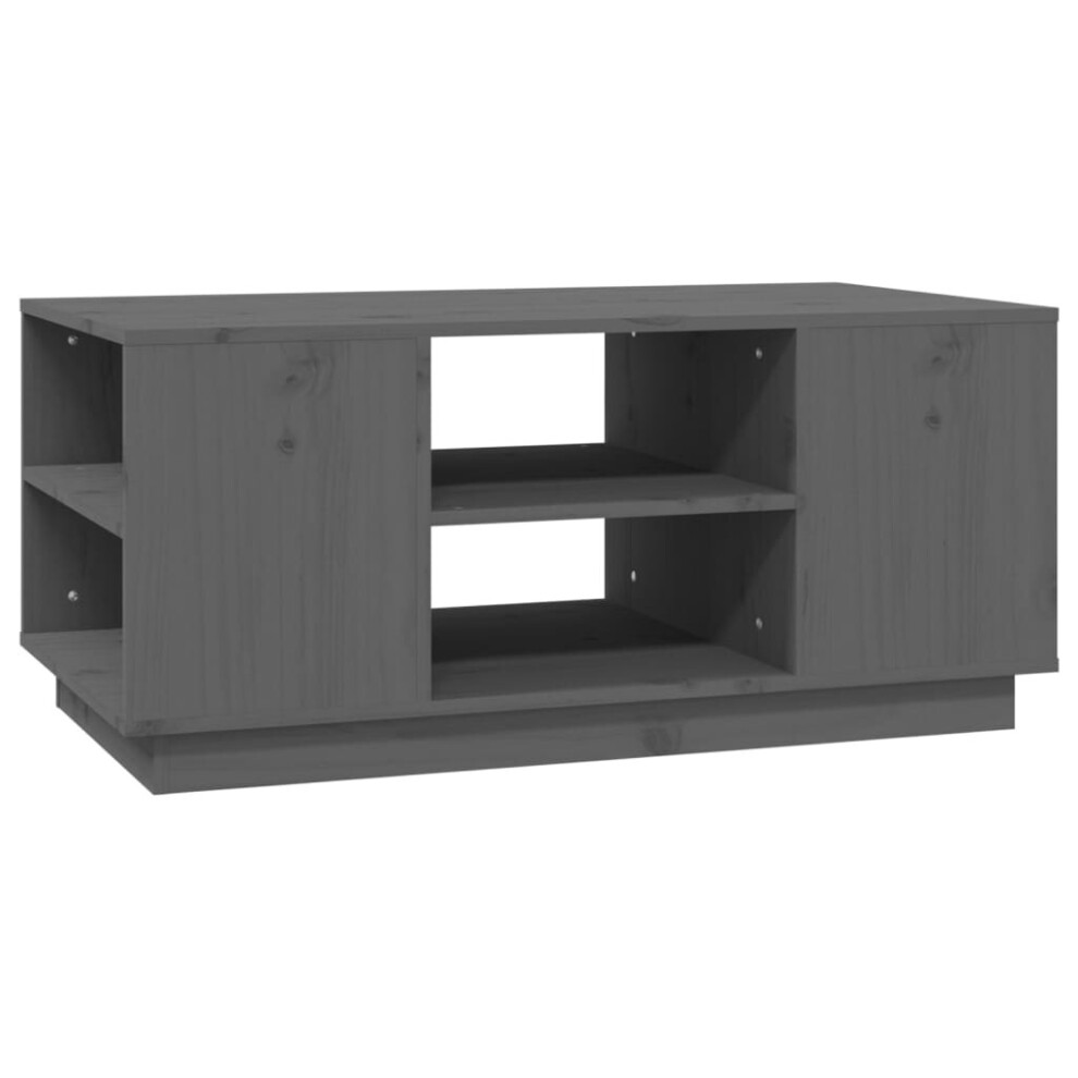 Vidaxl (Grey) Solid Wood Pine Coffee Table Side Sofa Accent Couch Table Multi Colours