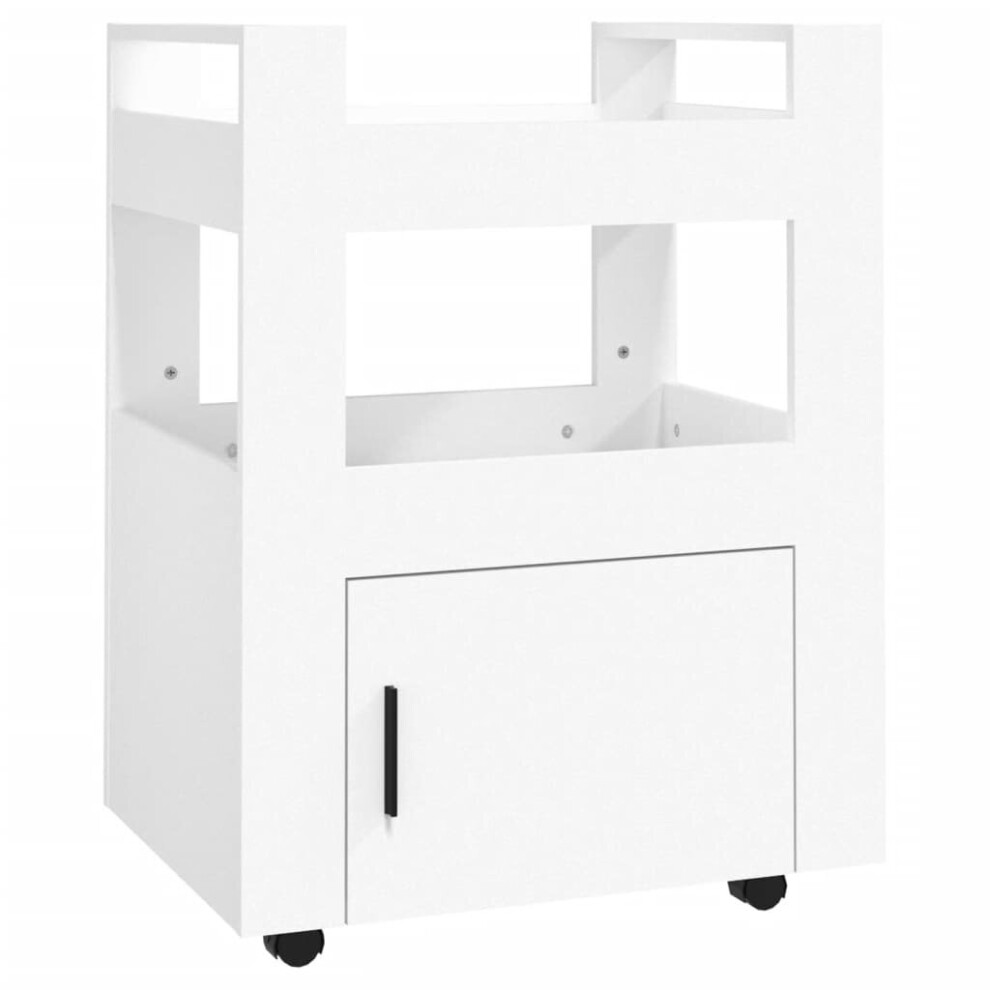 Vidaxl (White) Kitchen Trolley Engineered Wood Organiser Food Tea Rack Multi Colours White