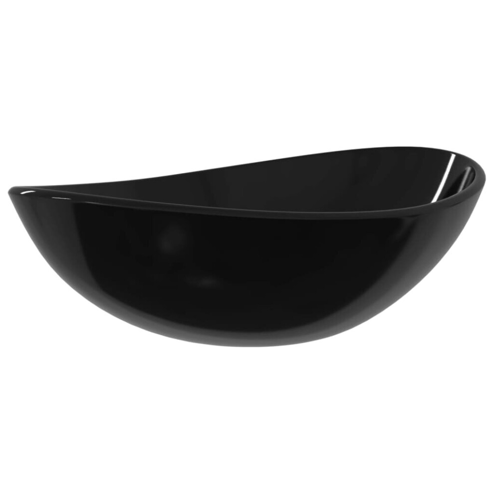 (Black) Vidaxl Basin Tempered Glass Bathroom Sink Basin Plumbing Fixture Multi Colours 8720287124955