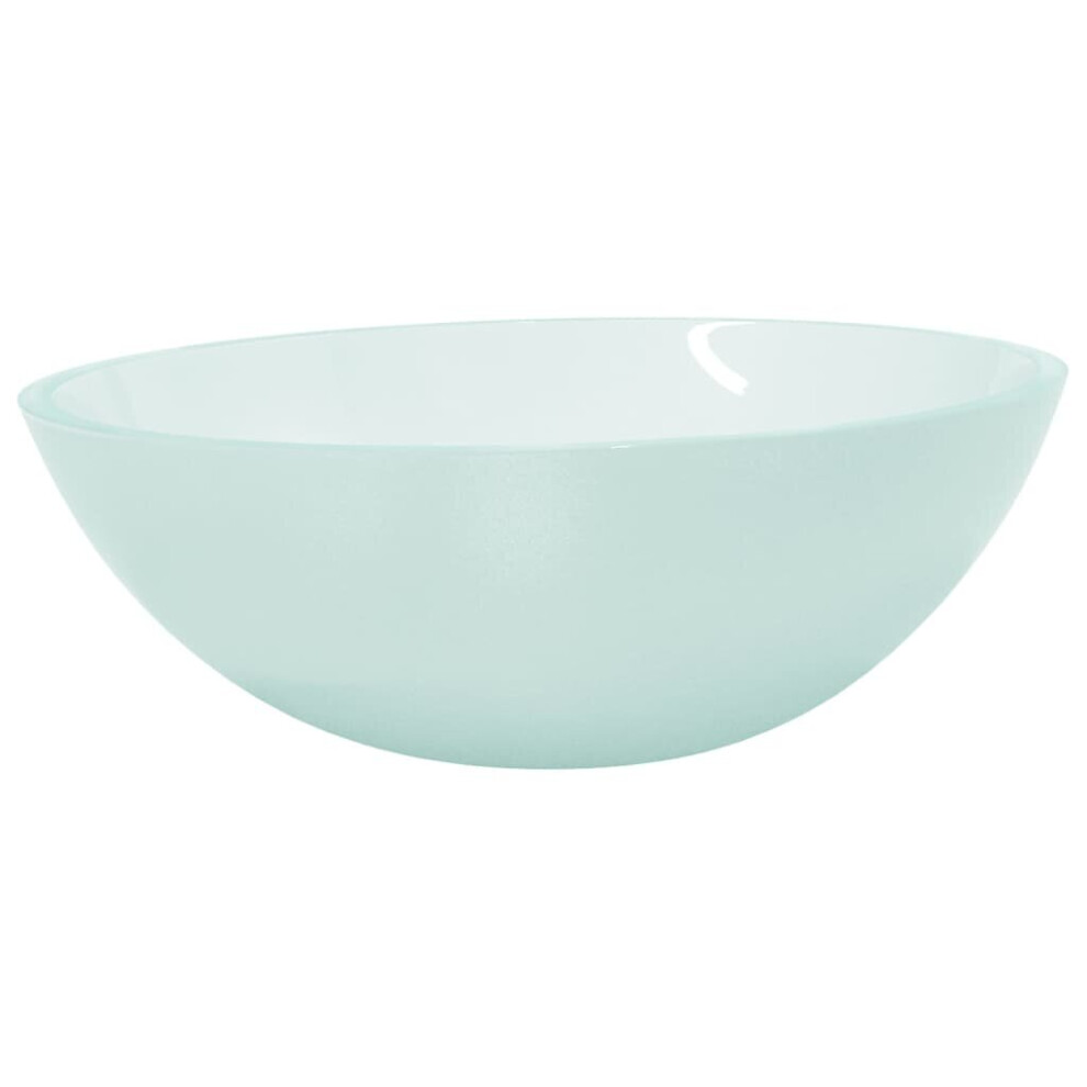 (Frosted) vidaXL Basin Glass Bathroom Washroom Sink Bowl Plumbing Fixture Multi Colours