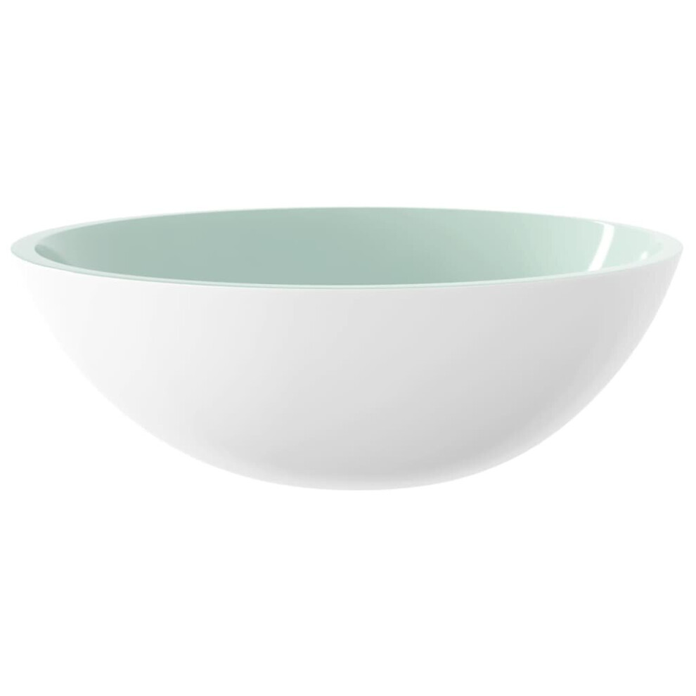 Vidaxl (White) Basin Glass Bathroom Washroom Sink Bowl Plumbing Fixture Multi Colours