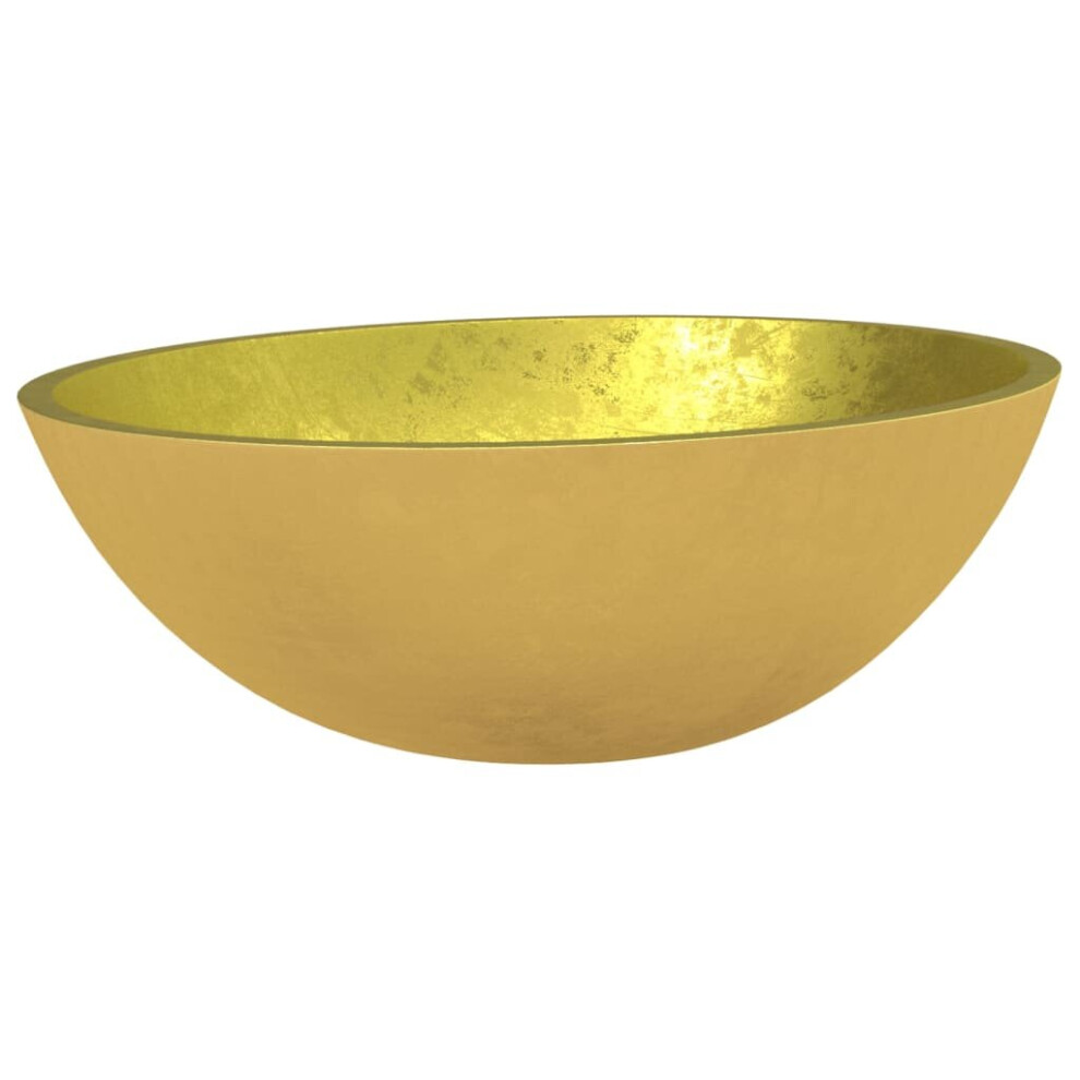 Vidaxl (Gold) Basin Glass Bathroom Washroom Sink Bowl Plumbing Fixture Multi Colours Gold