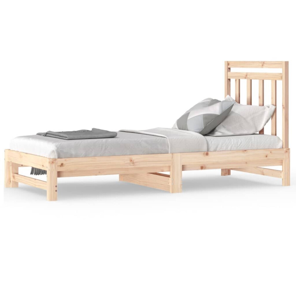 (Brown, 205.5 X 182 X 30 Cm (L X W X H)) vidaXL Solid Wood Pine Pull-out Day Bed Multi Colours 2x(90x190)/2x(90x200) Cm