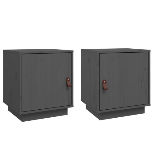 VidaXL (Grey) vidaXL 1/2x Solid Wood Pine Bedside Cabinet Table Bed Cabinet Multi Colours