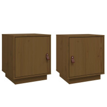 (Honey brown) vidaXL 1/2x Solid Wood Pine Bedside Cabinet Table Bed Cabinet Multi Colours