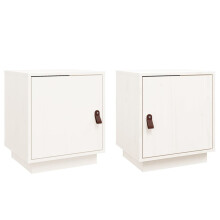 (White) vidaXL 1/2x Solid Wood Pine Bedside Cabinet Table Bed Cabinet Multi Colours