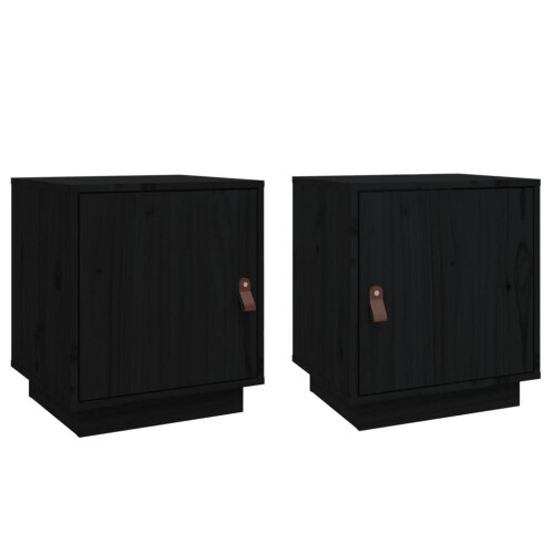 VidaXL (Black) vidaXL 1/2x Solid Wood Pine Bedside Cabinet Table Bed Cabinet Multi Colours