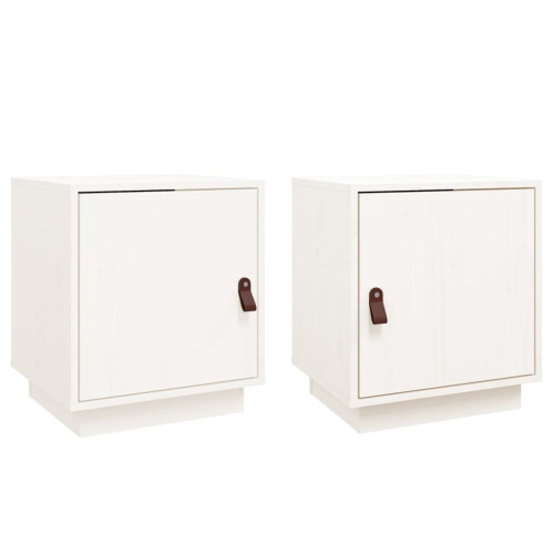 VidaXL (White) vidaXL 1/2x Solid Wood Pine Bedside Cabinet Table Bed Cabinet Multi Colours 1
