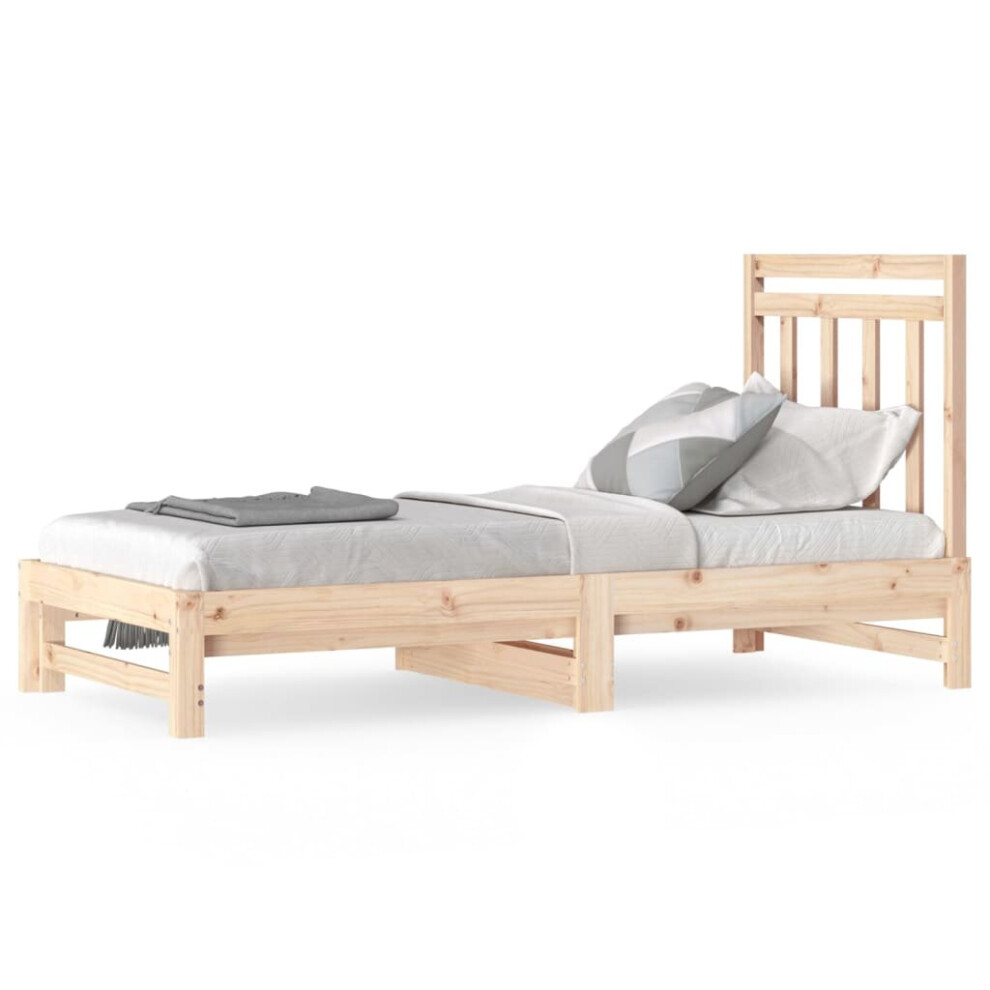 (Brown, 195.5 x 182 x 30 cm (L x W x H)) vidaXL Solid Wood Pine Pull-out Day Bed Multi Colours 2x(90x190)/2x(90x200) cm