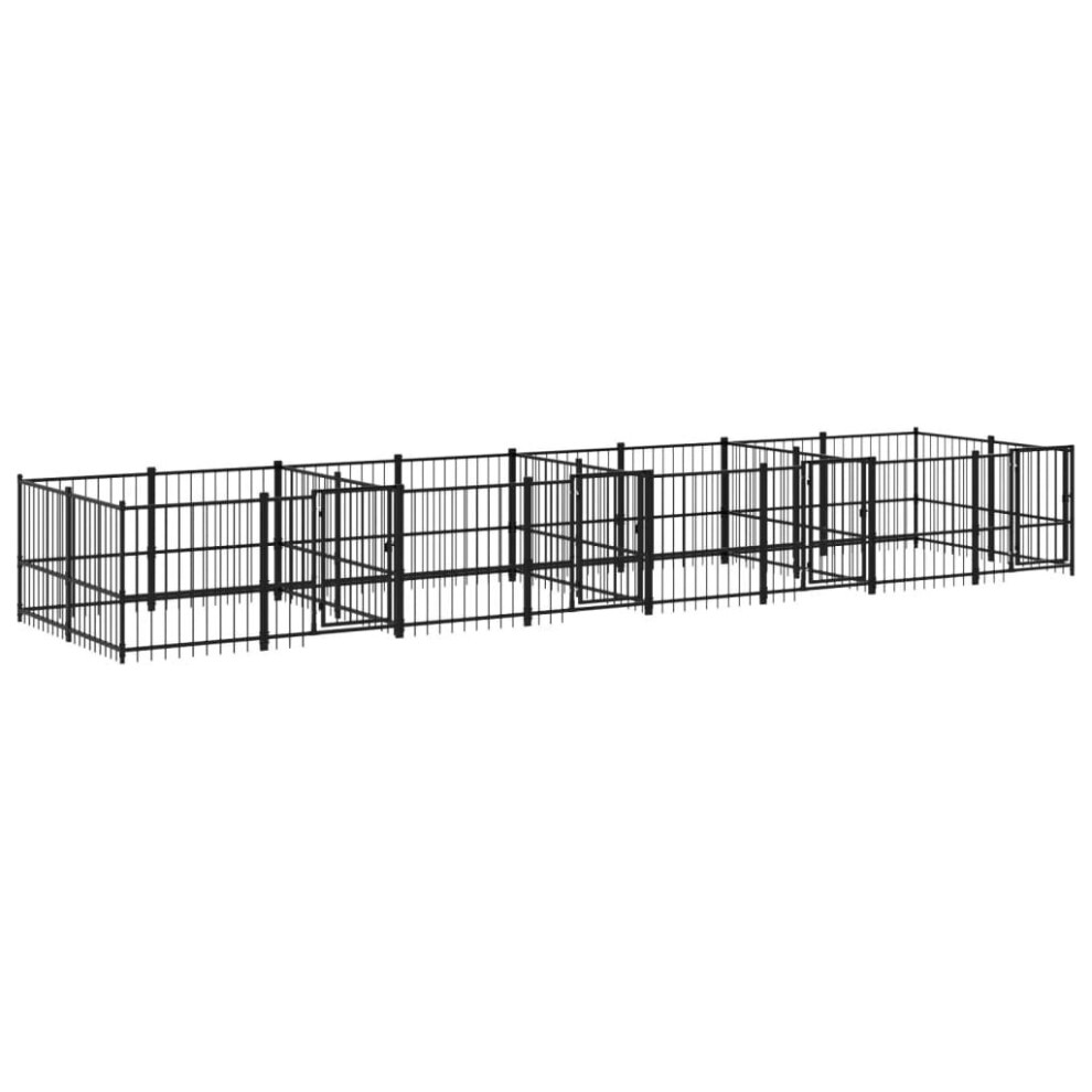 (776 x 193.5 x 100 cm) vidaXL Outdoor Dog Kennel Steel Dog Crate Pet Cage Puppy Enclosure Multi Sizes