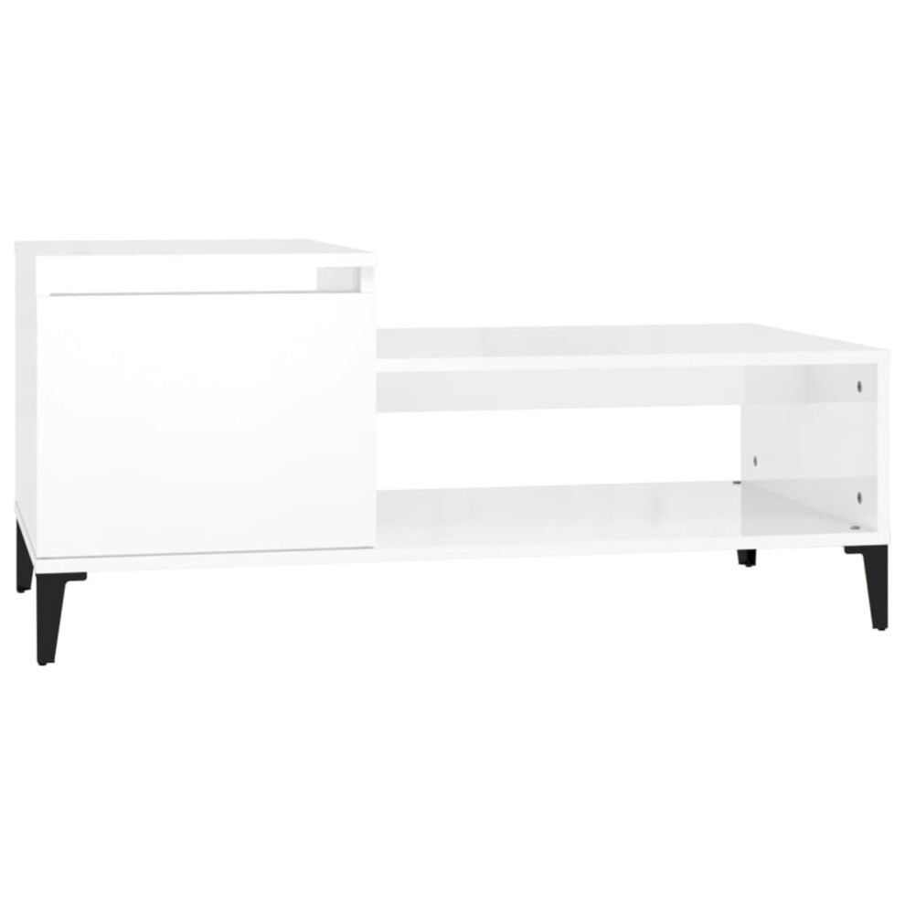 Vidaxl (High Gloss White) Coffee Table Engineered Wood Side Sofa Accent Couch Table Multi Colours