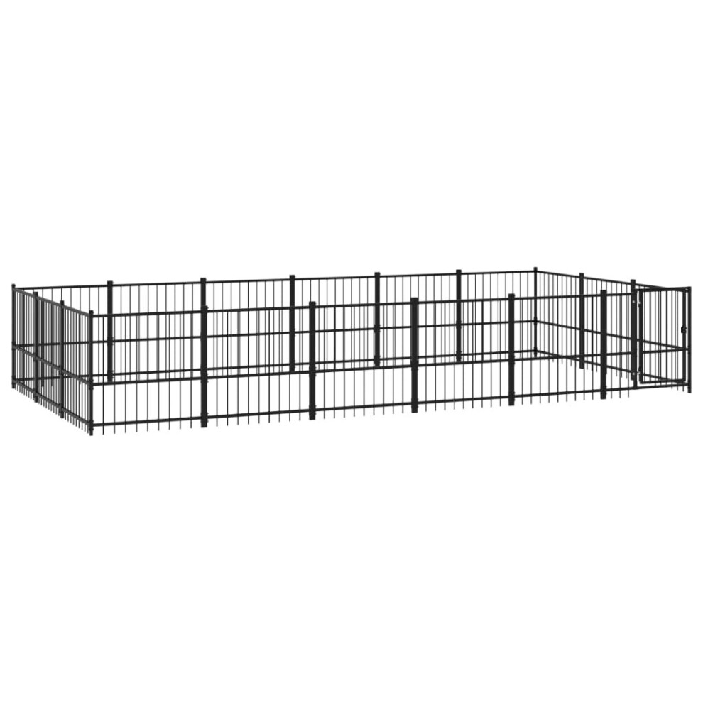 (582 x 291 x 100 cm) vidaXL Outdoor Dog Kennel Steel Dog Crate Pet Cage Puppy Enclosure Multi Sizes