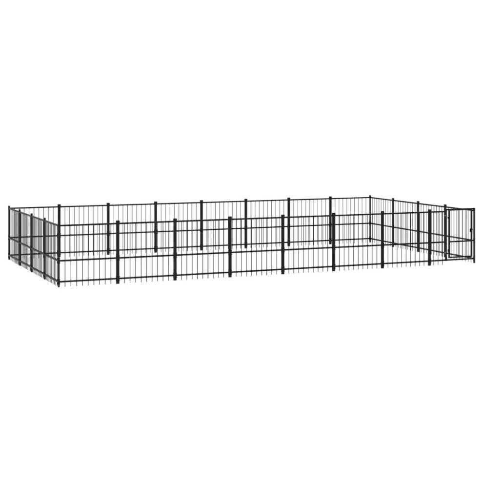 (776 x 388 x 100 cm) vidaXL Outdoor Dog Kennel Steel Dog Crate Pet Cage Puppy Enclosure Multi Sizes