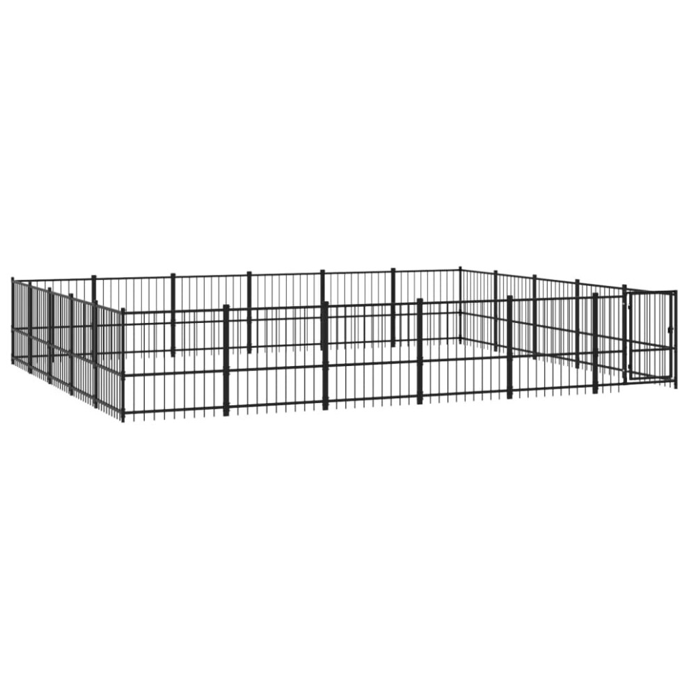 (582 x 485 x 100 cm) vidaXL Outdoor Dog Kennel Steel Dog Crate Pet Cage Puppy Enclosure Multi Sizes