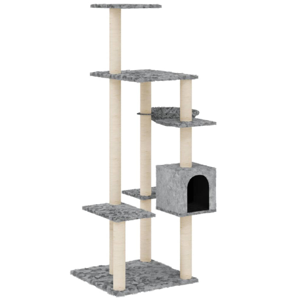 (Light grey) vidaXL Cat Tree with Sisal Scratching Posts Cat Climber Supply Multi Colours