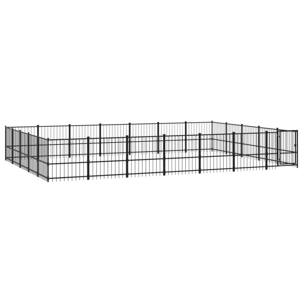 (679 x 485 x 100 cm) vidaXL Outdoor Dog Kennel Steel Dog Crate Pet Cage Puppy Enclosure Multi Sizes