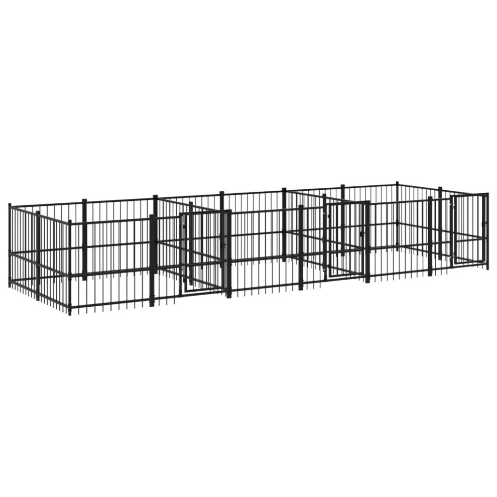 (582 x 193.5 x 100 cm) vidaXL Outdoor Dog Kennel Steel Dog Crate Pet Cage Puppy Enclosure Multi Sizes