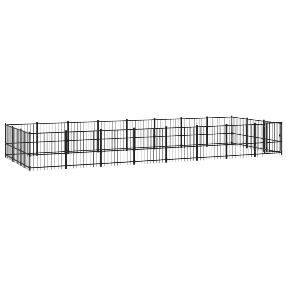 (776 x 291 x 100 cm) vidaXL Outdoor Dog Kennel Steel Dog Crate Pet Cage Puppy Enclosure Multi Sizes