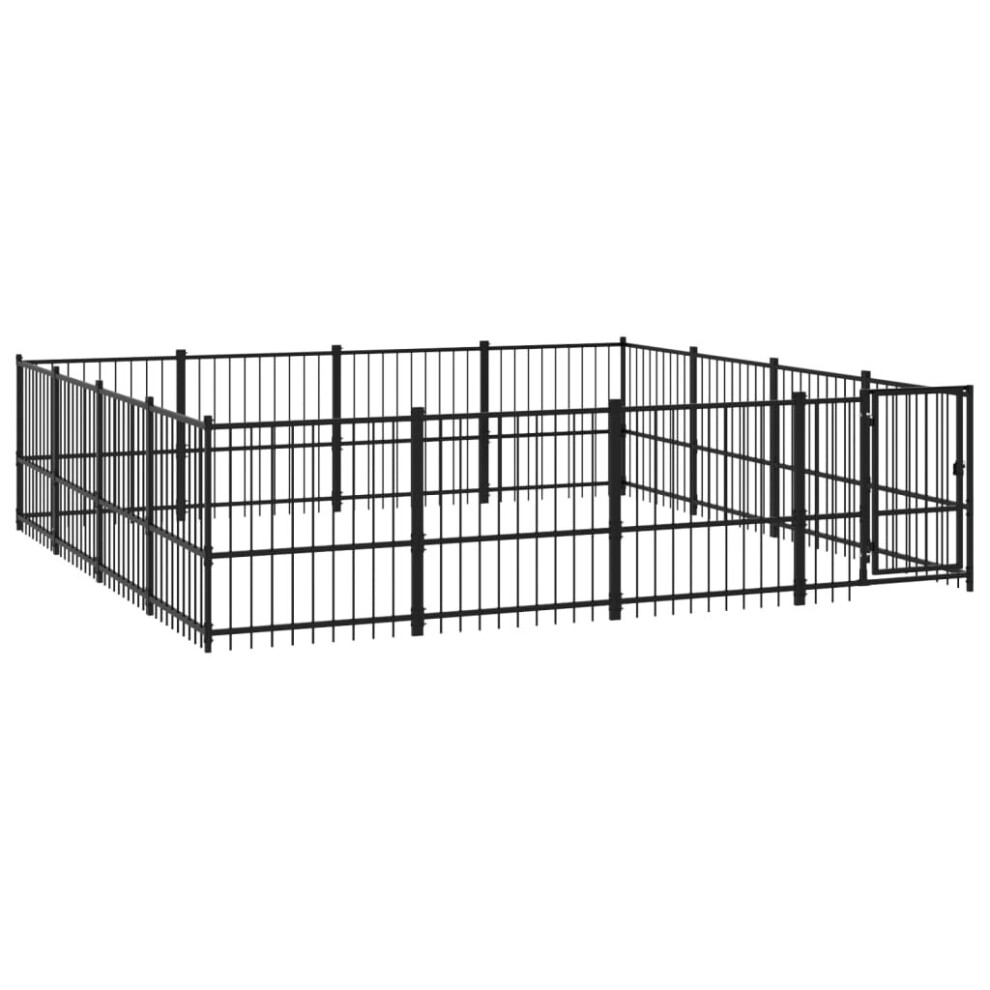 (388 x 388 x 100 cm) vidaXL Outdoor Dog Kennel Steel Dog Crate Pet Cage Puppy Enclosure Multi Sizes