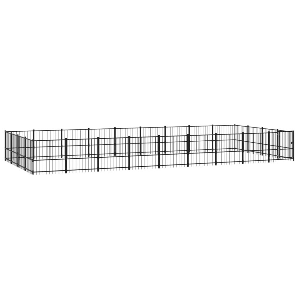 (873 x 388 x 100 cm) vidaXL Outdoor Dog Kennel Steel Dog Crate Pet Cage Puppy Enclosure Multi Sizes