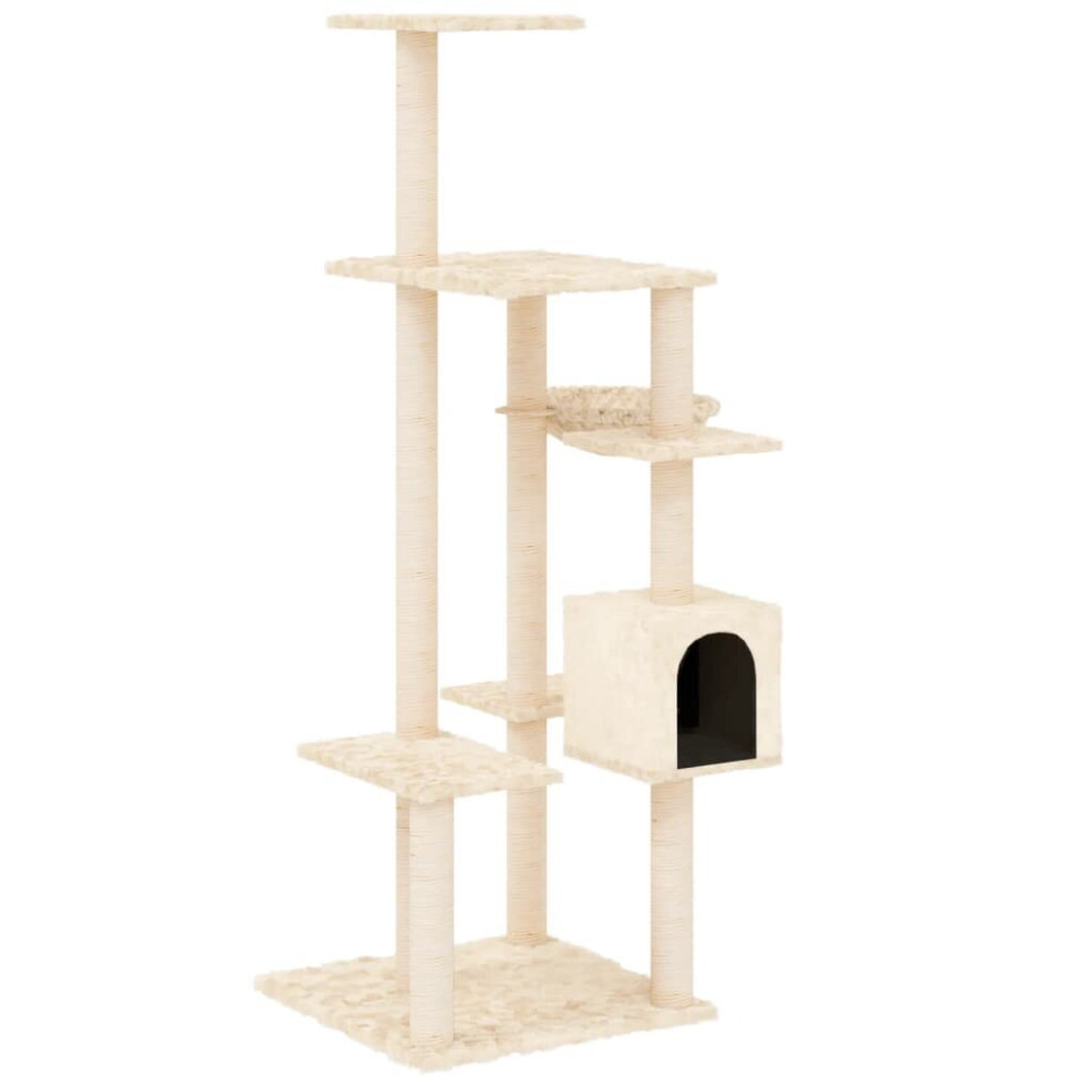 (Cream) vidaXL Cat Tree with Sisal Scratching Posts Cat Climber Supply Multi Colours