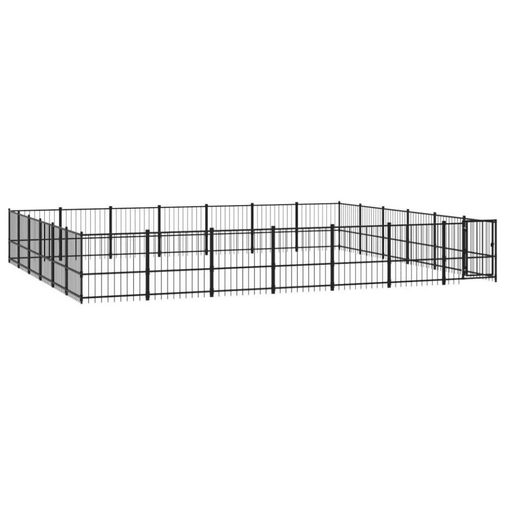 (679 x 582 x 100 cm) vidaXL Outdoor Dog Kennel Steel Dog Crate Pet Cage Puppy Enclosure Multi Sizes