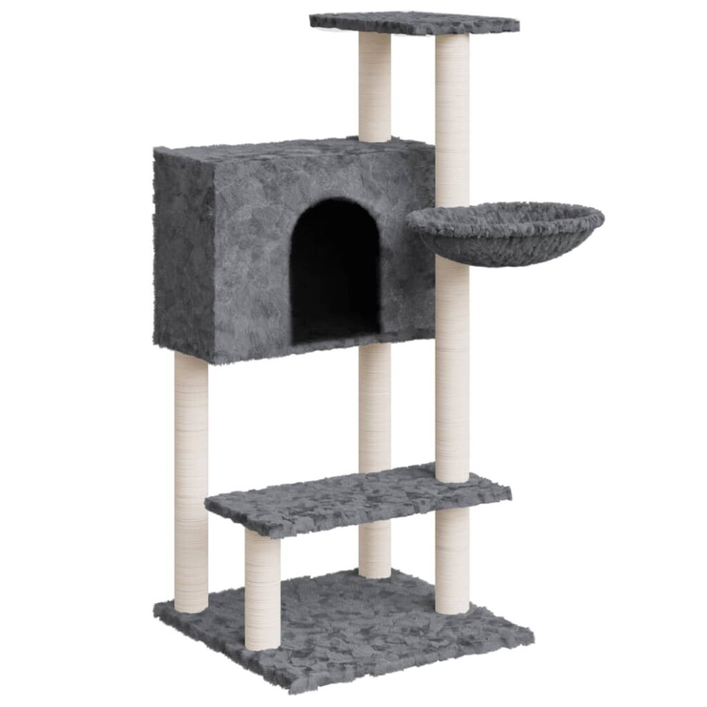 (Dark grey) vidaXL Cat Tree with Sisal Scratching Posts 108.5 cm Cat Climber Multi Colours