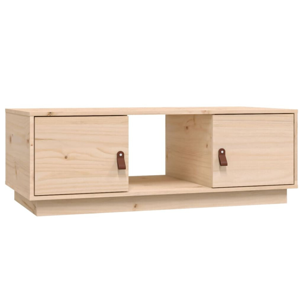 VidaXL Coffee Table - Solid Pine Wood - 100x50x35 cm - Brown - Image 2