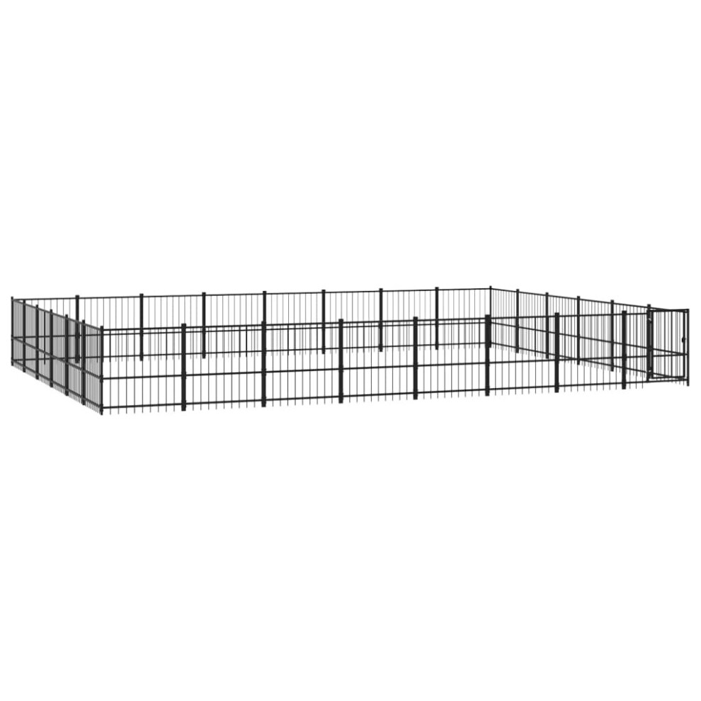 (776 x 582 x 100 cm) vidaXL Outdoor Dog Kennel Steel Dog Crate Pet Cage Puppy Enclosure Multi Sizes