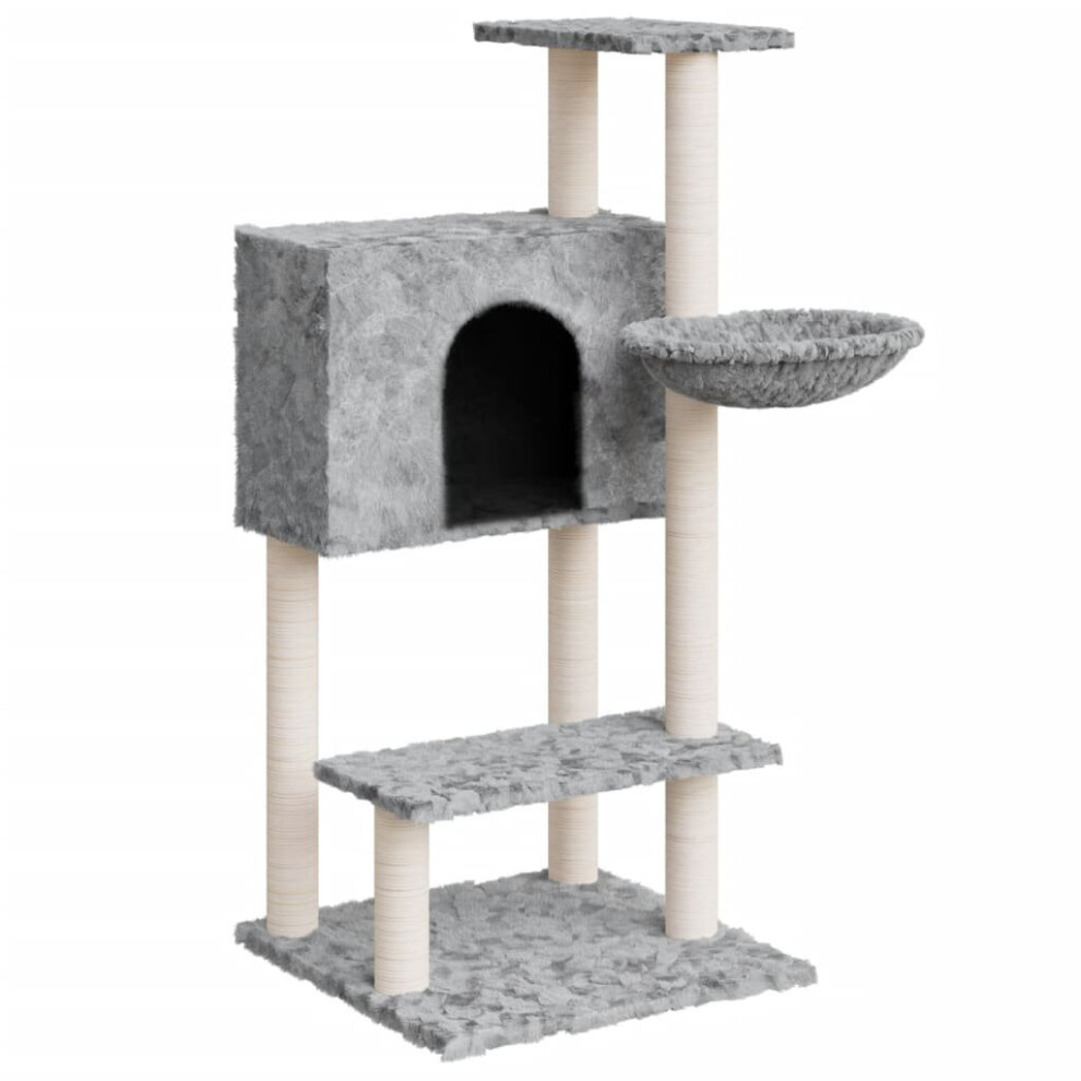 (Light grey) vidaXL Cat Tree with Sisal Scratching Posts 108.5 cm Cat Climber Multi Colours