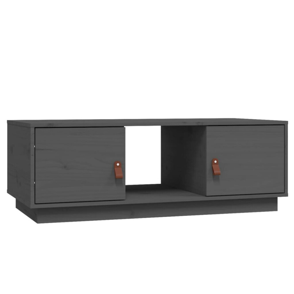 VidaXL Coffee Table Grey 100x50x35 cm Solid Wood Pine - Image 2