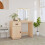 VidaXL (Brown) vidaXL Solid Wood Pine Dressing Table with LED Home Vanity Desk Multi Colours 3