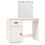 VidaXL (White) vidaXL Solid Wood Pine Dressing Table with LED Home Vanity Desk Multi Colours 2