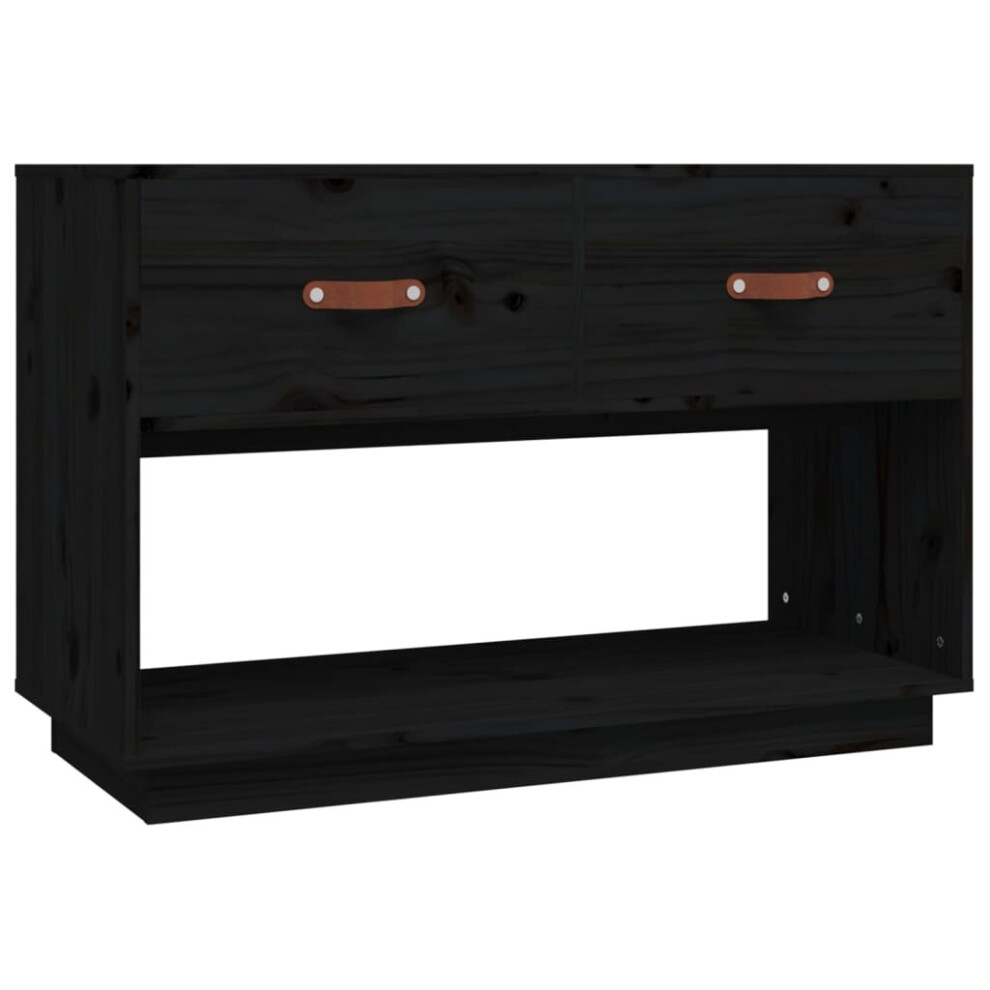 (Black) vidaXL Solid Wood Pine TV Cabinet Media HiFi Cabinet TV Console Multi Colours