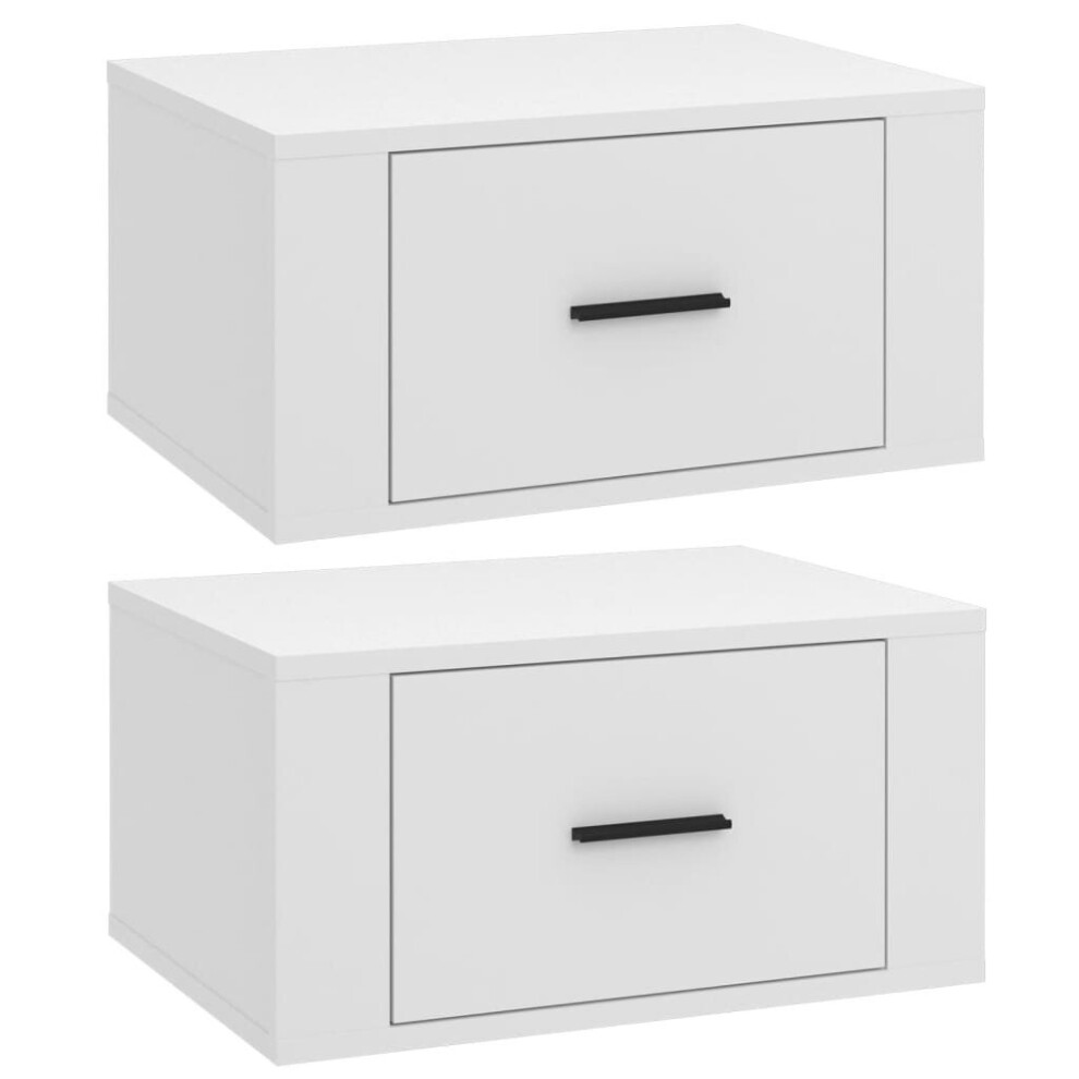 (White, 2 X Bedside cabinet) vidaXL 1/2x Wall-mounted Bedside Cabinet Floating Bedside Unit Multi Colours