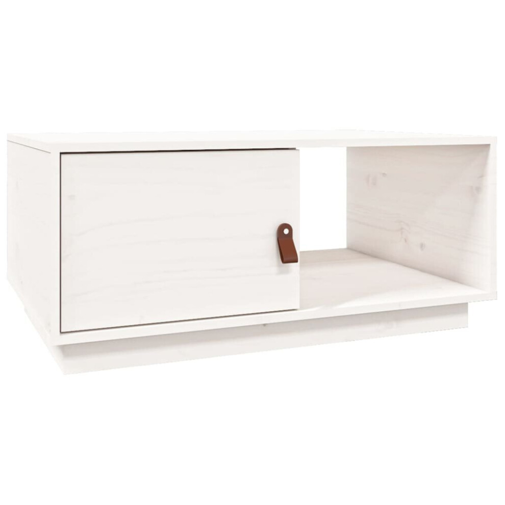 Vidaxl White,Brown (White) Solid Wood Pine Coffee Table Couch Centre Accent Table Multi Colours