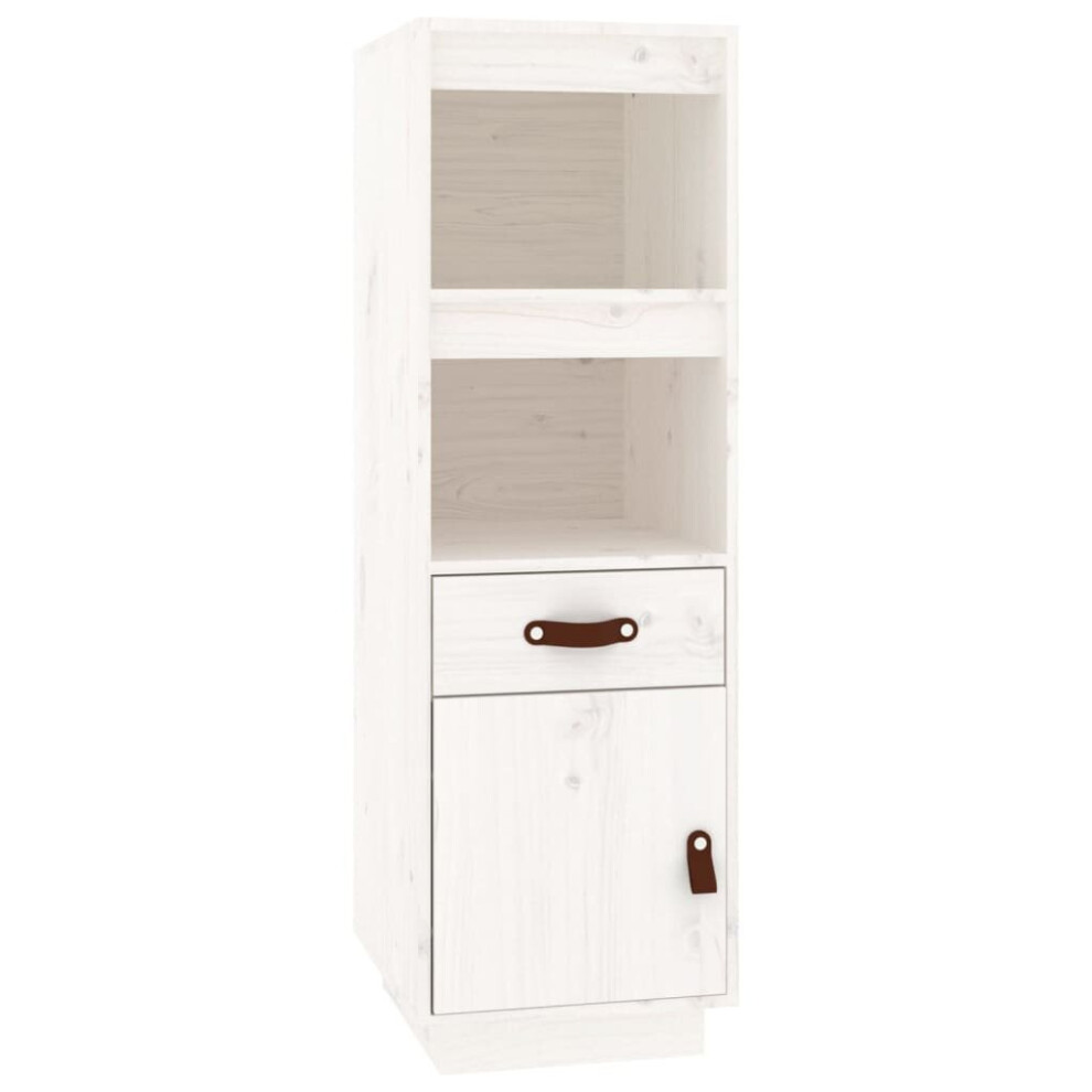 (White) vidaXL Solid Wood Pine Highboard High Sideboard Cabinet Cupboard Multi Colours