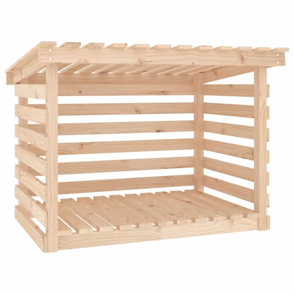 (Brown, 108 x 73 x 79 cm) vidaXL Solid Wood Pine Firewood Rack Log Shed Multi Colours 108x73x108/79 cm