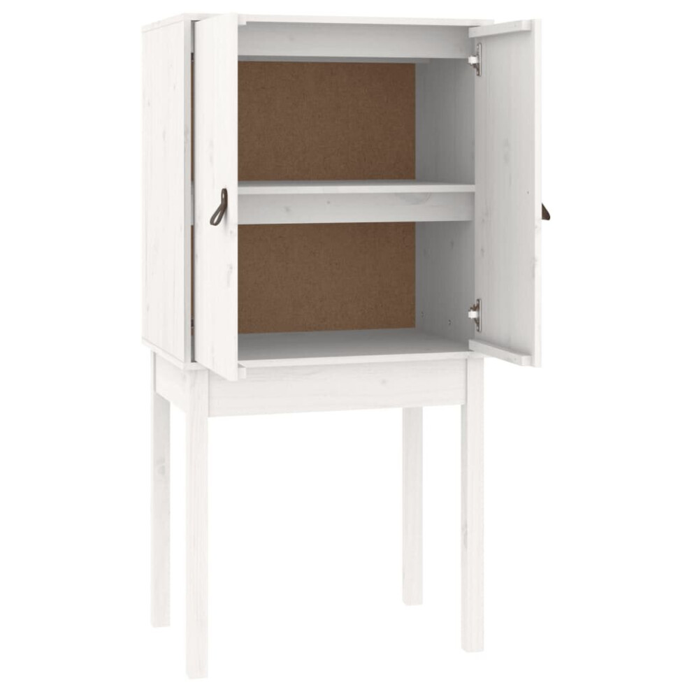 Vidaxl (White) Solid Wood Pine Highboard Home Sideboard Storage Cabinet Multi Colours