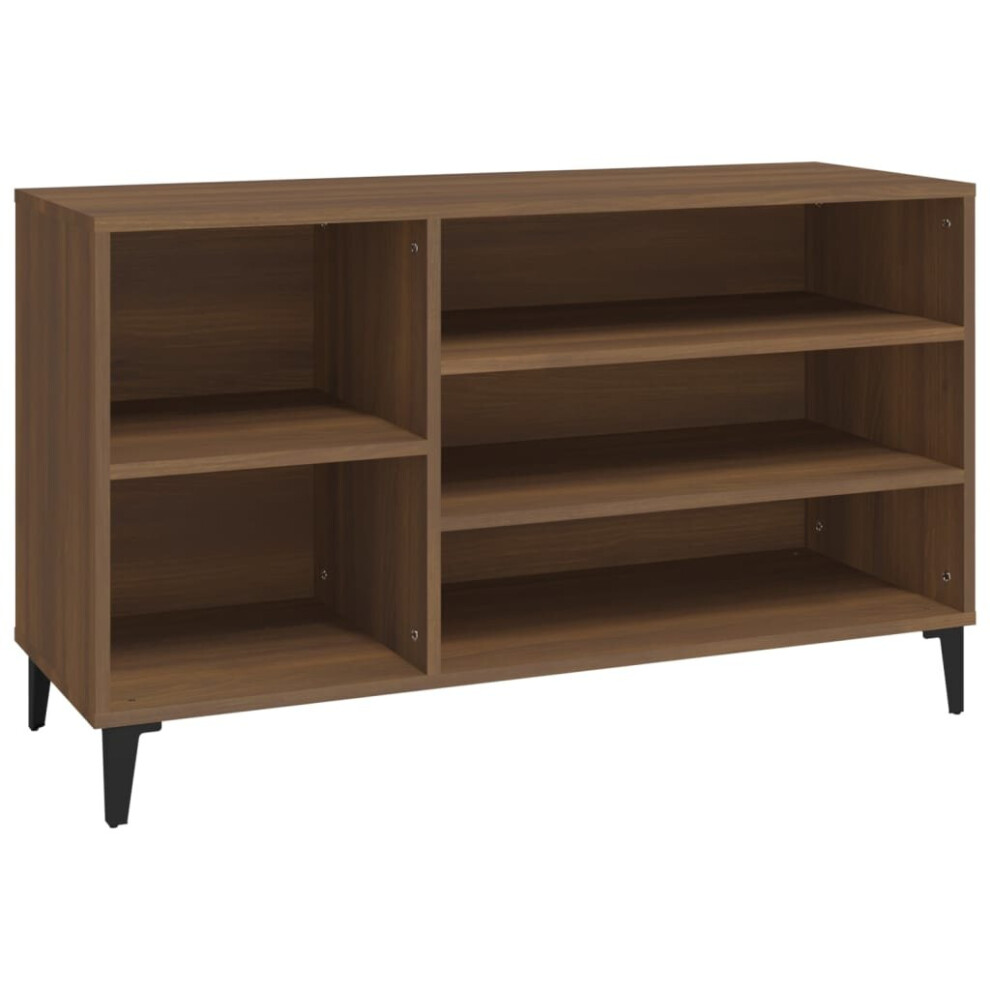 Vidaxl (Brown Oak) Shoe Cabinet Engineered Wood Shoe Storage Shelf Organiser Multi Colours