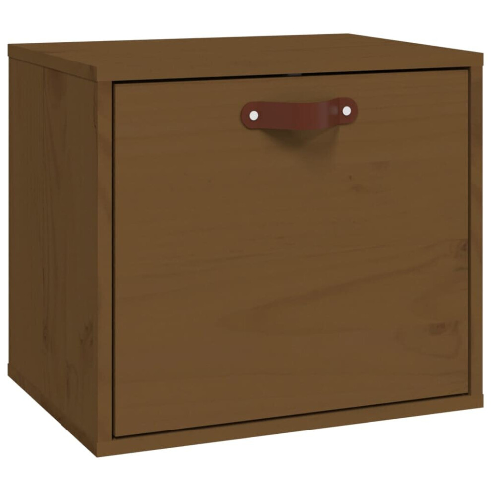 Vidaxl (Honey Brown) Solid Wood Pine Wall Cabinet Wooden Floating Wall Unit Multi Colours