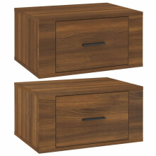 (Brown oak, 2 x Bedside cabinet) vidaXL 1/2x Wall-mounted Bedside Cabinet Floating Bedside Unit Multi Colours